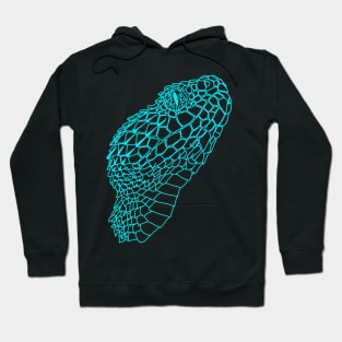 Bush viper (Atheris hispida) blue Hoodie